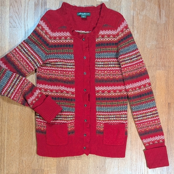 Cozy & Classic Eddie Bauer Fair Isle Cardigan - Picture 2 of 9